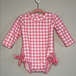 NWT Rufflebutts Baby Girls Upf50+ Long Sleeve One Piece Rash Guard